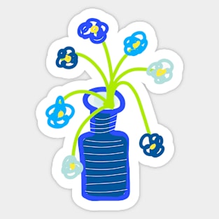 BLUE FLOWERS IN BLUE VASE Sticker